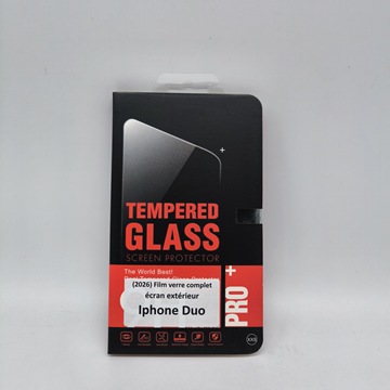 Film Verre Trempé Complet (écran extérieur) pour Iphone Duo contour noir